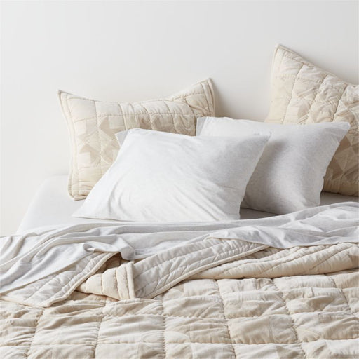 Organic Heritage Velvet Patchwork Beige and Ivory King Quilt