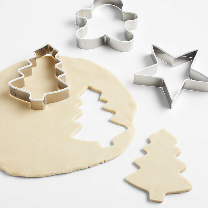 5" Stainless Steel Holiday Cookie Cutters, Set of 3