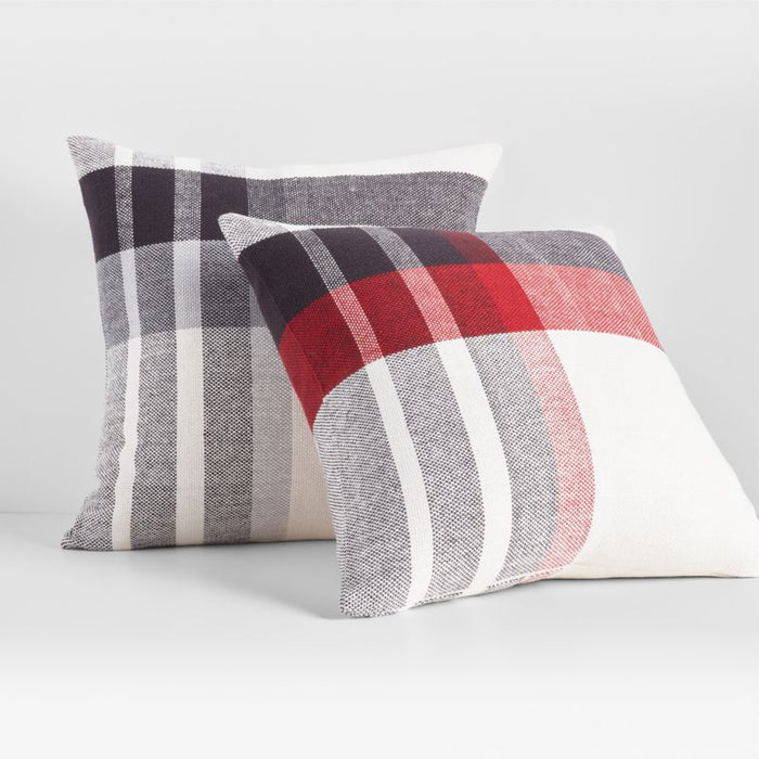 Plaid 23" Grey Plaid Pillow Cover
