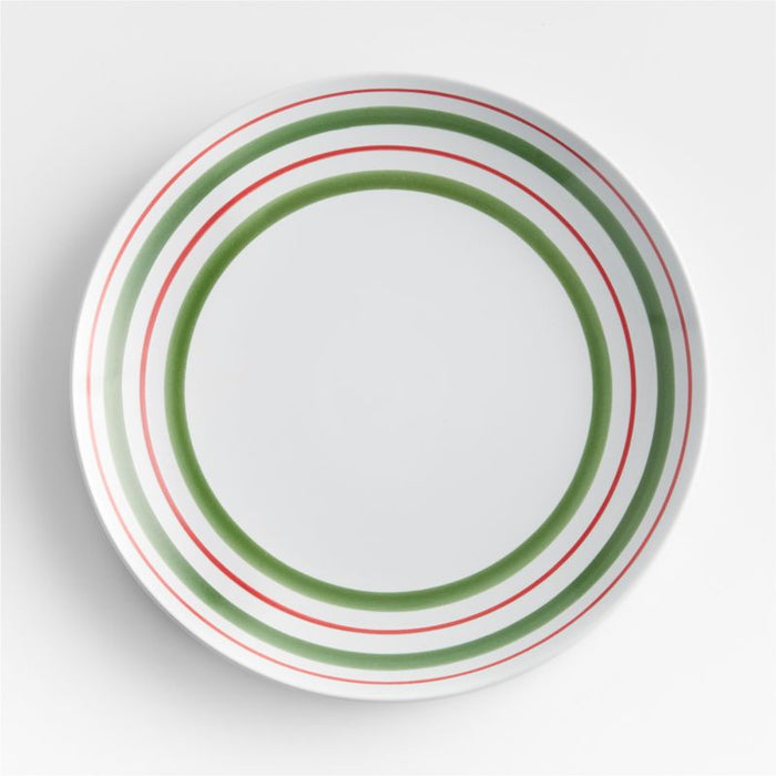 Holiday Plaid and Stripe Dinner Plate