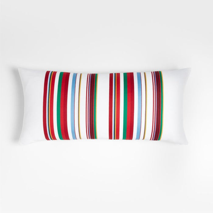 Holiday Stripe 36"x16" White Body Pillow Cover