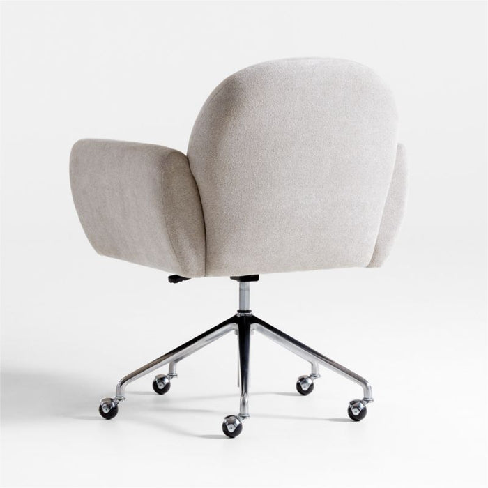 Imogen Grey Upholstered Office Chair with Casters
