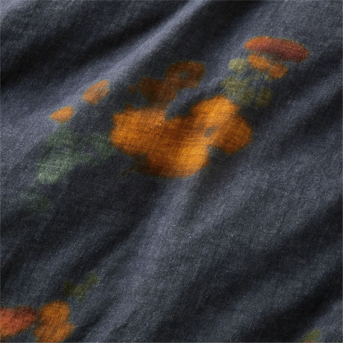 Aire Natural EUROPEAN FLAX -Certified Linen Impressionist Floral Midnight Navy Standard Bed Pillow Sham