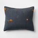 Aire Natural EUROPEAN FLAX -Certified Linen Impressionist Floral Midnight Navy Standard Bed Pillow Sham