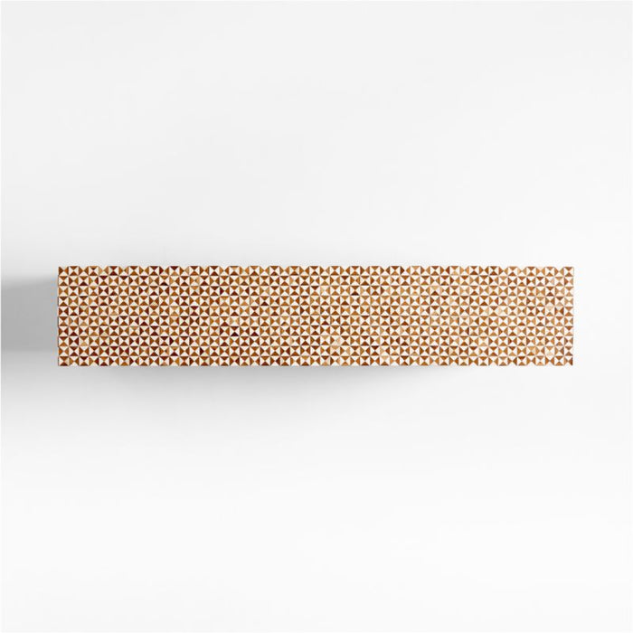 Intarsia Large Mosaic Teak Wood Console