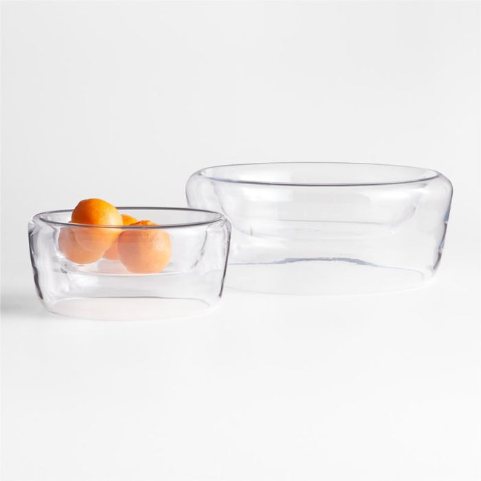 Ital Small Glass Decorative Centerpiece Bowl 7"