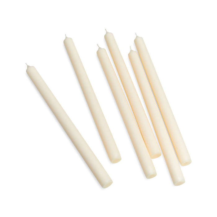 12" Ivory Taper Candles, Set of 6