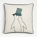 Arctic Friend Penguin 23"x23" Holiday Throw Pillow Cover by Joan Anderson