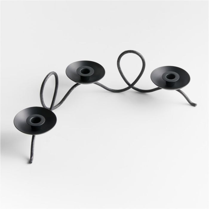Hand-Forged Black Metal Taper Candle Holder Centerpiece by Jake Arnold