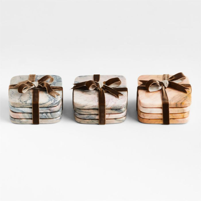 Pink Marble Coasters by Jake Arnold, Set of 4