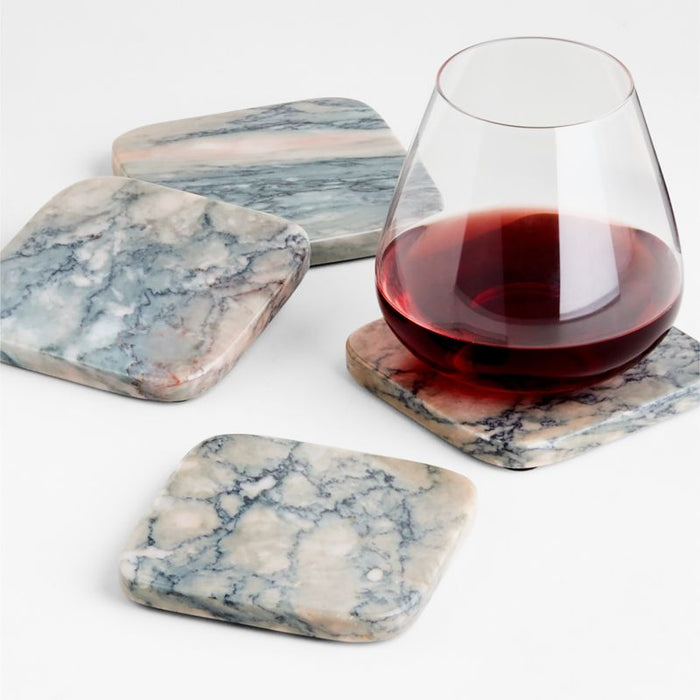 Pink Marble Coasters by Jake Arnold, Set of 4