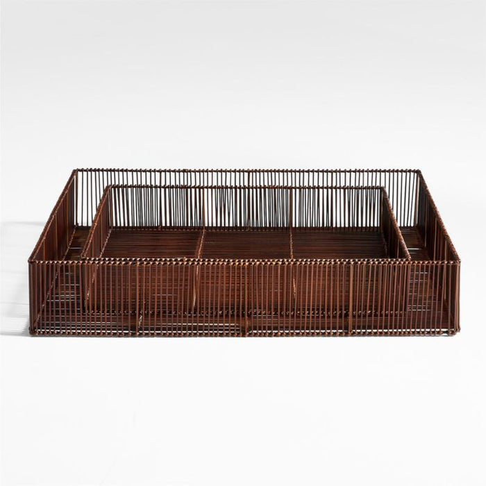 Parker Large Bamboo and Metal Tray by Jake Arnold