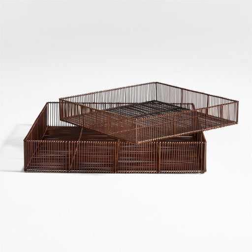 Parker Large Bamboo and Metal Tray by Jake Arnold