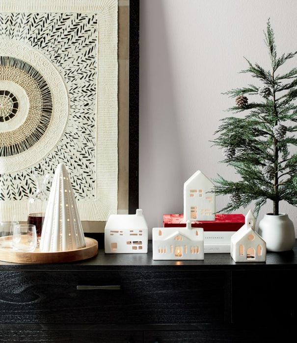 Silver-Beaded Glitter Pinecone Christmas Tree Ornament