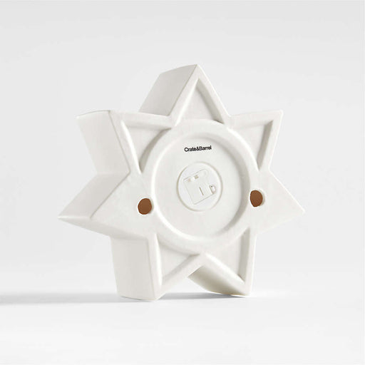 Medium LED White Holiday Ceramic Snowflake 7"