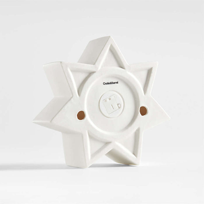 Medium LED White Holiday Ceramic Snowflake 7"