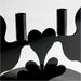 Lovebirds Black Metal Candelabra by Lucia Eames