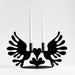 Lovebirds Black Metal Candelabra by Lucia Eames