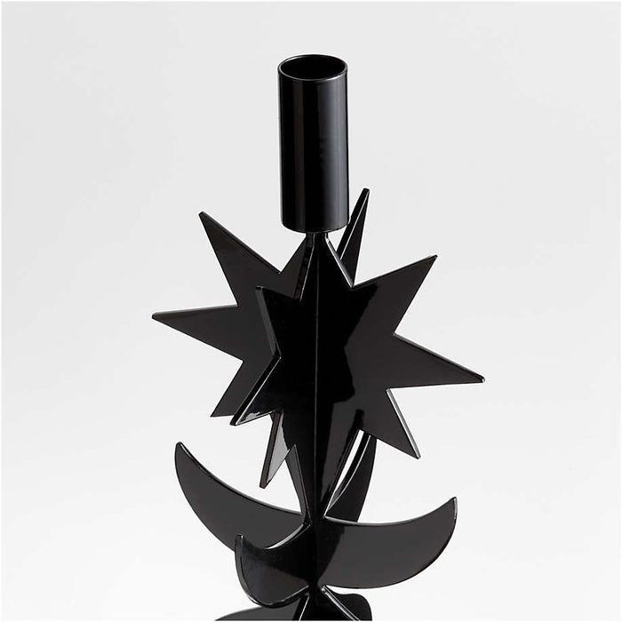 Picado Large Black Metal Taper Candle Holder 18" by Lucia Eames