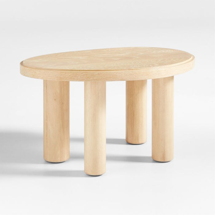 La Sal Small Natural Oak Wood Asymmetric End Table