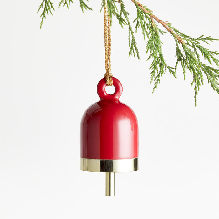 Red Lacquer Bell Christmas Ornament