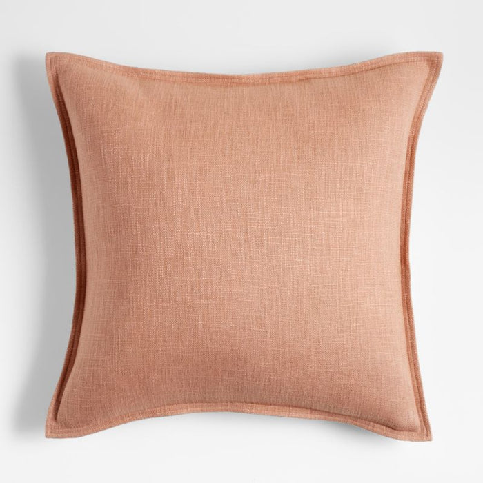 Terracotta 20" Laundered Linen Pillow Cover