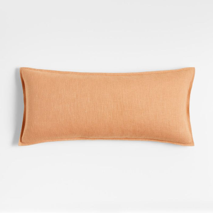 Terracotta 36"x16" Laundered Linen Throw Pillow Cover