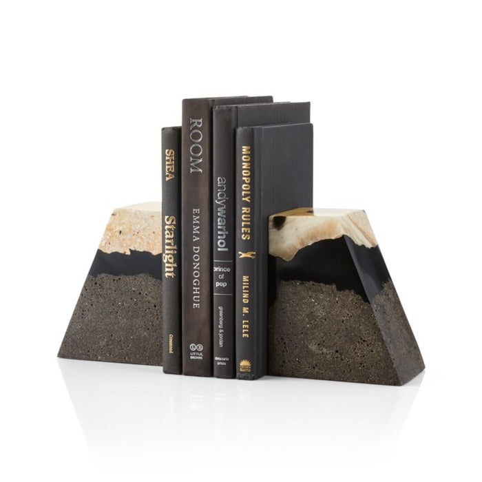 Lava Resin Stone Bookends, Set of 2