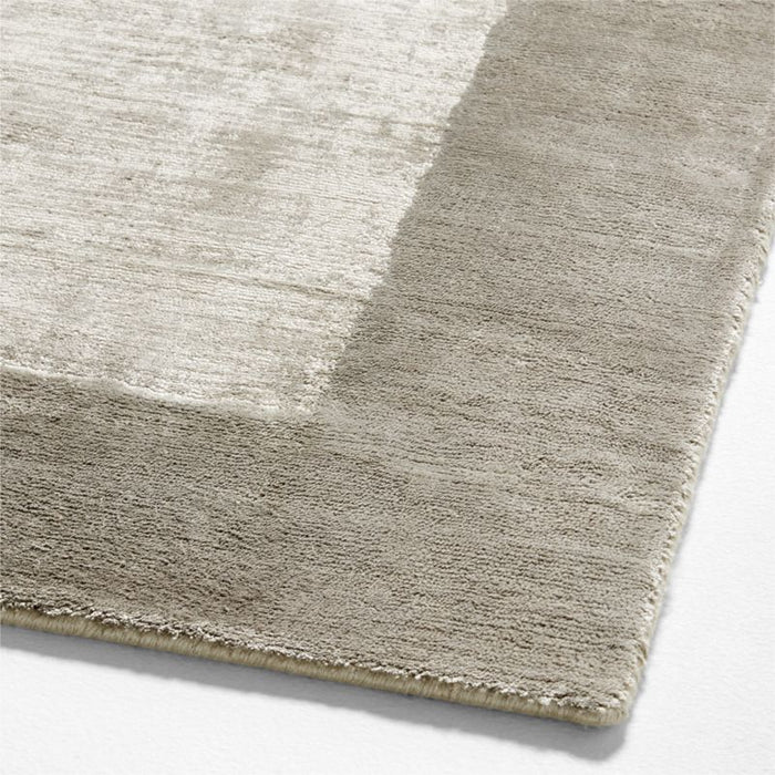 Laval Viscose Border Grey Area Rug 6'x9'