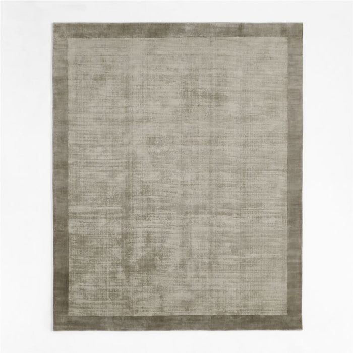 Laval Viscose Border Grey Area Rug 6'x9'