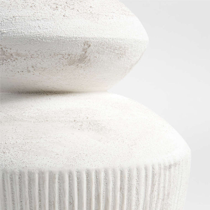 Les Crêtes White Textured Vase 18" by Athena Calderone