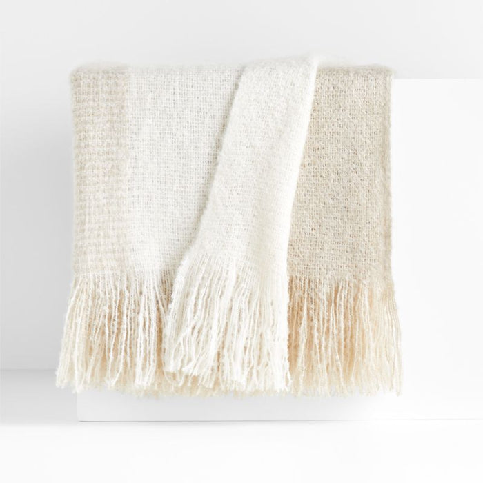 Letti 70"x55" Ivory Throw Blanket