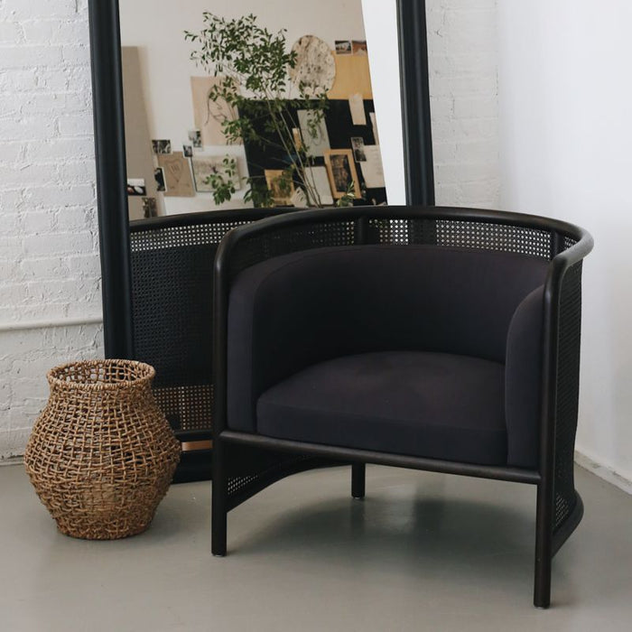 Fields Cane Back Charcoal Accent Chair by Leanne Ford