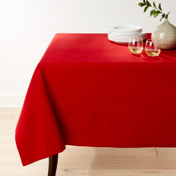 Linden Ruby Red Tablecloth 60"x90"