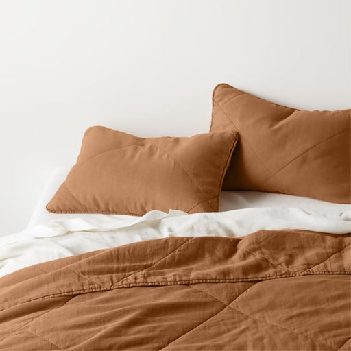 European Flax ®-Certified Linen Brulee Brown King Quilt