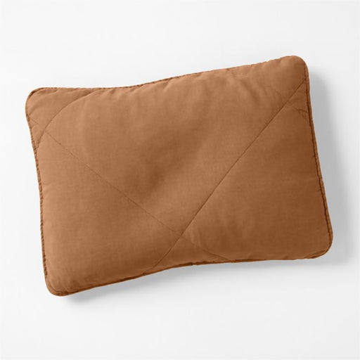 European Flax ®-Certified Linen Brulee Brown King Quilted Pillow ShamCover
