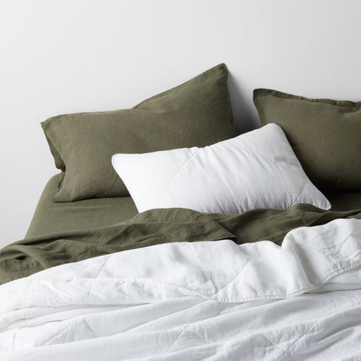 European Flax ®-Certified Linen Crisp White Standard Quilted Pillow Sham