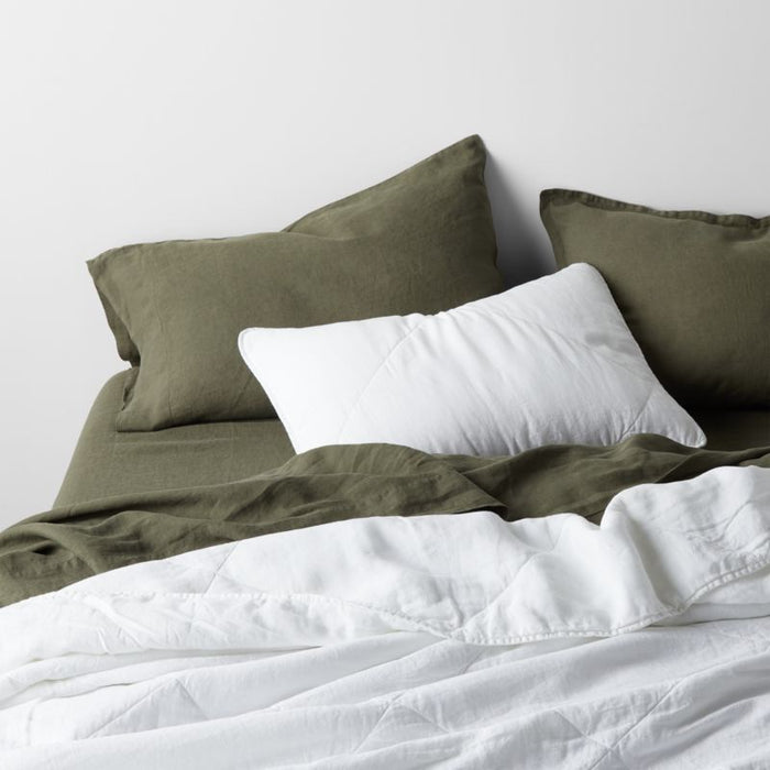 European Flax ®-Certified Linen Burnt Green Standard Pillow Sham Cover