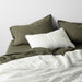 New Natural European Flax Certified Linen Burnt Green Euro Bed Pillow Sham
