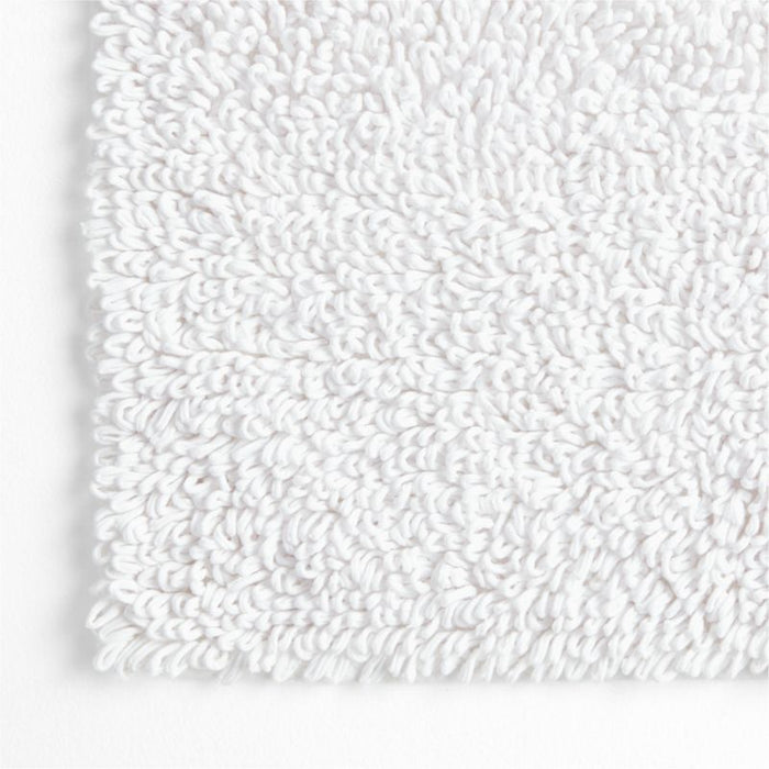 Loop Texture Bath Rugs Loop Organic Cotton White Bath Mat