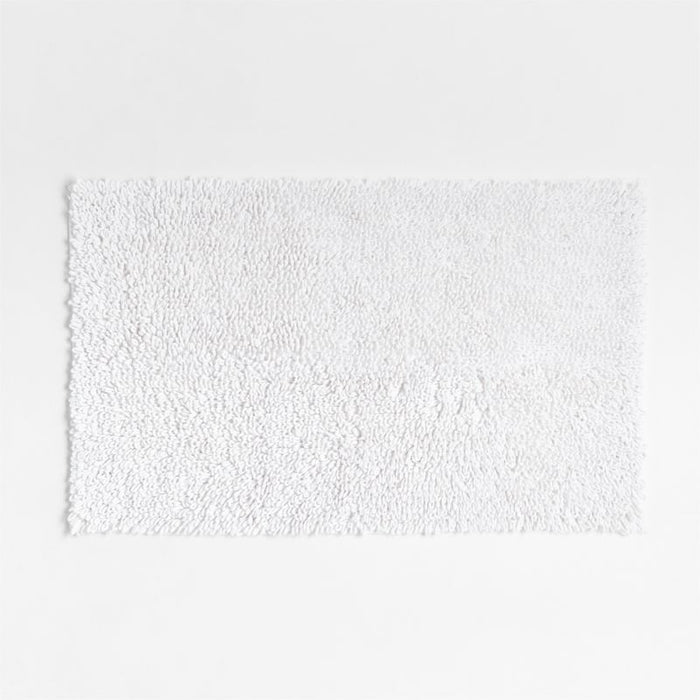 Loop Organic Cotton White Bath Mat | Crate and Barrel Philippines