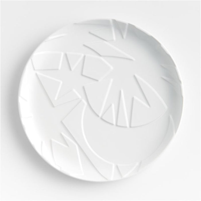 Star Dance 10" White Ceramic Dinner Plate by Lucia Eames