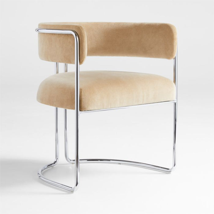Malak Chrome Upholstered Dining Arm Chair
