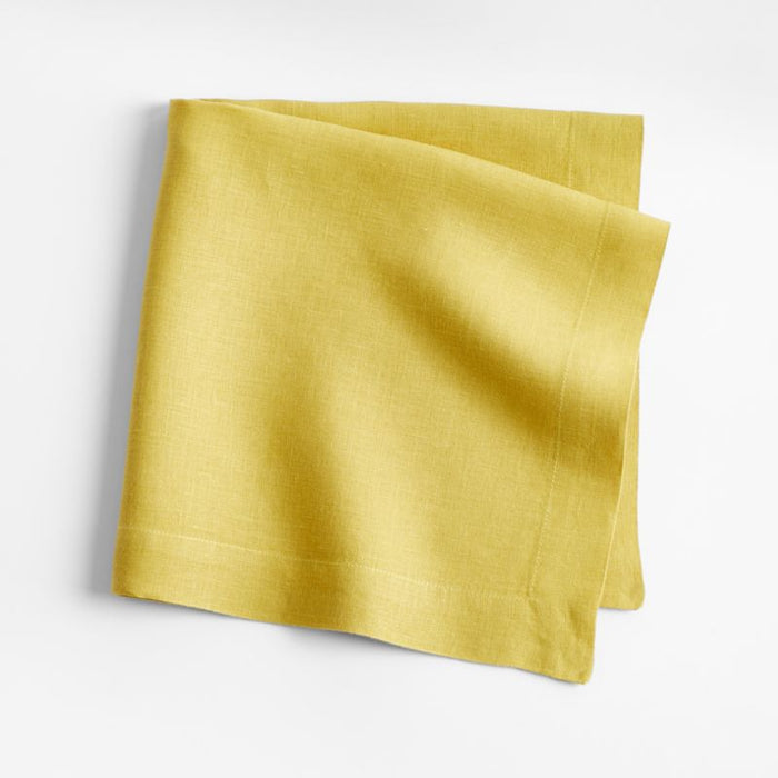 Marin Olive Yellow European Flax ®-Certified Linen Napkin