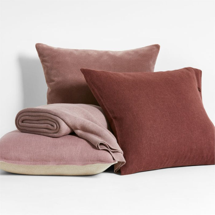 Hemp 20"x20" Cider Burgundy Throw Pillow Cover