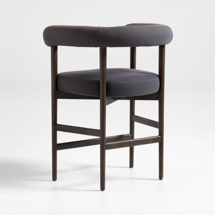 Mazz Charcoal Curved Counter Stool by Leanne Ford