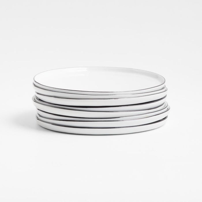 Mercer Black Rim Round Porcelain Salad Plate