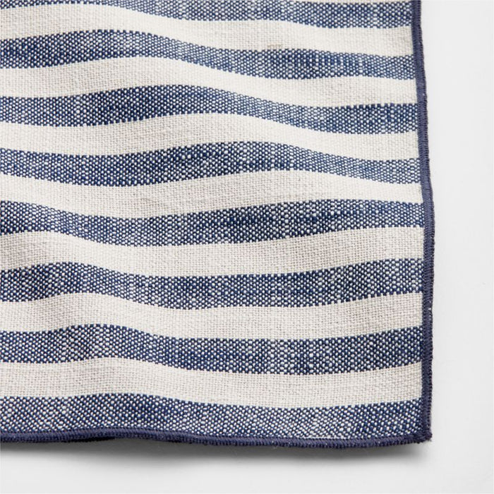 Merrow Stitch Navy Blue Stripe Napkin