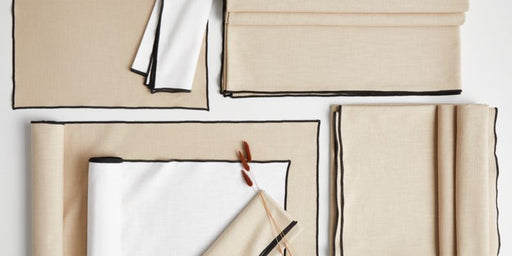 White Merrow Stitch Organic Cotton Napkin