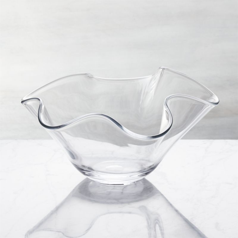 Mila Clear Glass Ruffle 11" Small Bowl Crate and Barrel Philippines